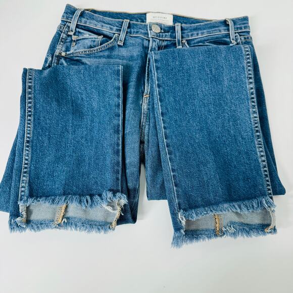 McGuire Denim Lido Jeans Blue Distressed Step Hem Ankle Mid Rise Boho Size 26 - Picture 9 of 14